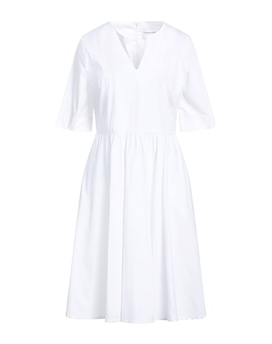 VICARIO CINQUE Midi dress White 98% Cotton, 2% Elastane