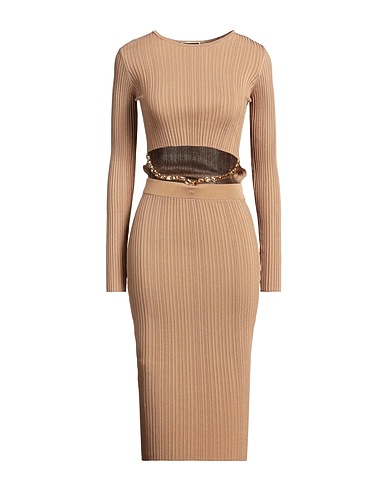ELISABETTA FRANCHI Midi dress Taupe 80% Viscose, 20% Polyamide