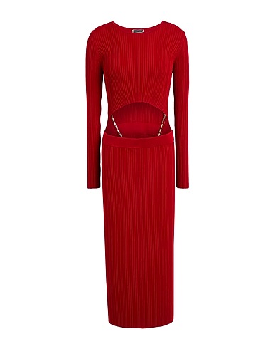 ELISABETTA FRANCHI Midi dress Red 80% Viscose, 20% Polyamide