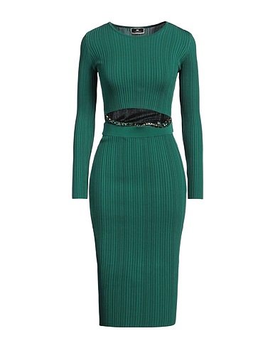 ELISABETTA FRANCHI Midi dress Dark green 80% Viscose, 20% Polyamide