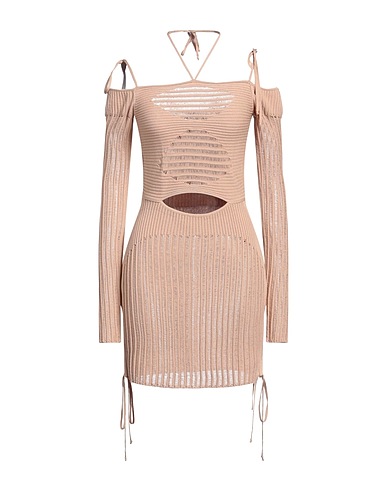 ANDREĀDAMO Sheath dress Camel 80% Viscose, 10% Polyester, 9% Polyamide, 1% Elastane