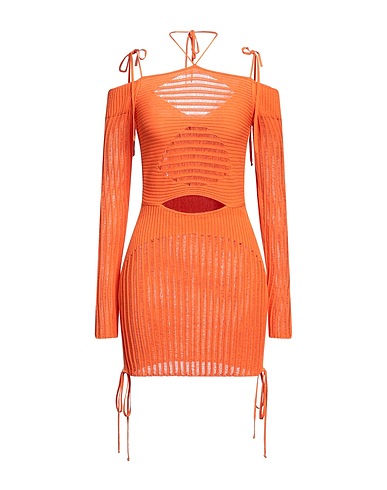 ANDREĀDAMO Sheath dress Orange 80% Viscose, 10% Polyester, 9% Polyamide, 1% Elastane