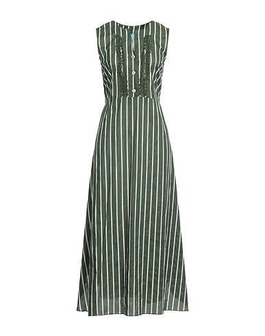 ICONIQUE Long dress Military green 100% Cotton