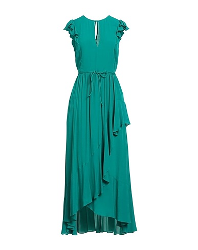 TWINSET Midi dress Emerald green 65% Viscose, 35% Silk