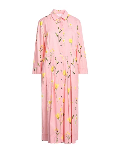 CLIPS MORE Midi dress Pink 97% Cotton, 3% Elastane
