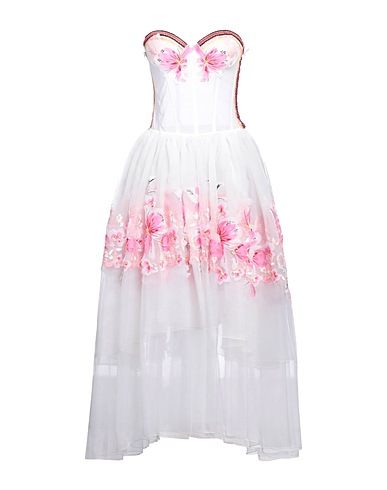 ERMANNO SCERVINO Midi dress White 100% Polyester, Viscose, Cotton, Silk