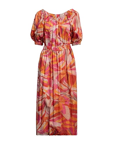 W  DABLIU Midi-Kleid Orange 100% Baumwolle
