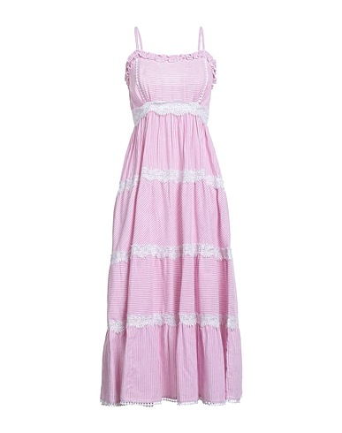 ICONIQUE Midi dress Pink 55% Cotton, 45% Linen