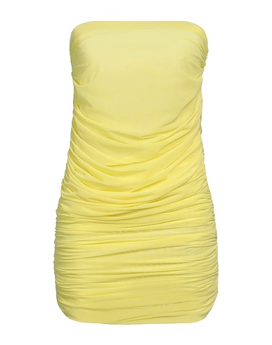 DES_PHEMMES Short dress Yellow 90% Nylon, 10% Elastane
