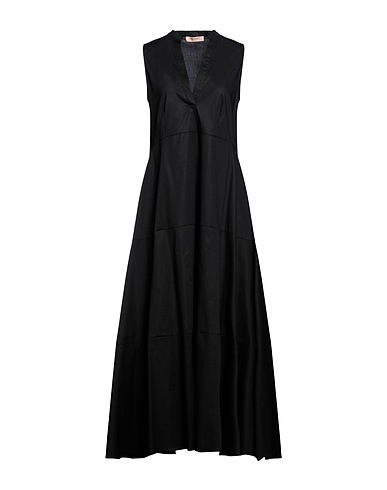 TWINSET Long dress Black 94% Cotton, 6% Elastane