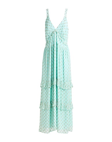 TWINSET Long dress Light green 90% Viscose, 10% Polyester