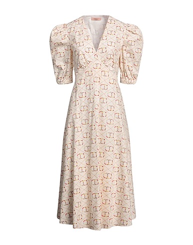 TWINSET Midi dress Cream 100% Cotton