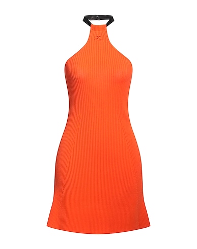 COURRÈGES Short dress Orange 70% Viscose, 30% Polyester, Cotton, Polyurethane