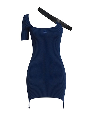 COURRÈGES Sheath dress Blue 70% Viscose, 30% Polyester