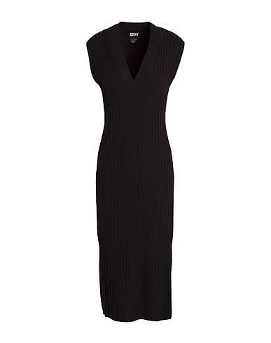 DKNY Midi dress Black 75% Viscose, 25% Nylon