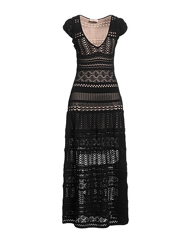 TWINSET Long dress Black 65% Viscose, 35% Polyamide