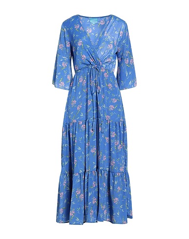 ICONIQUE Long dress Light blue 100% Polysilk