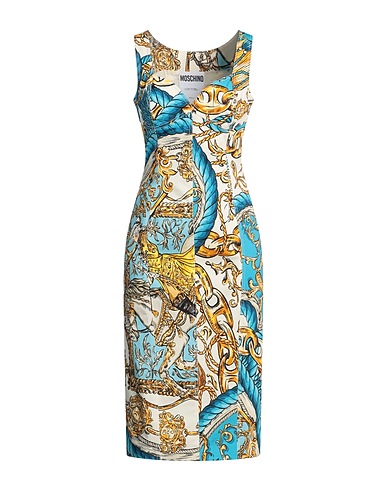 MOSCHINO Midi dress Azure 98% Cotton, 2% Elastane