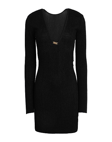 GCDS Short dress Black 70% Viscose, 15% Polyester, 15% Metal