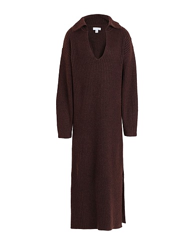 TOPSHOP Long dress Chocolate brown 59% Polyester, 38% Acrylic, 3% Elastane