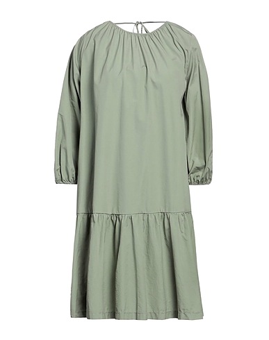 EUROPEAN CULTURE Short dress Sage green 100% Cotton