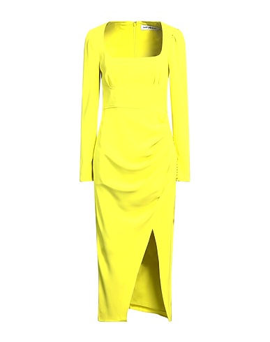SELF-PORTRAIT Midi dress Lime green 100% Polyester