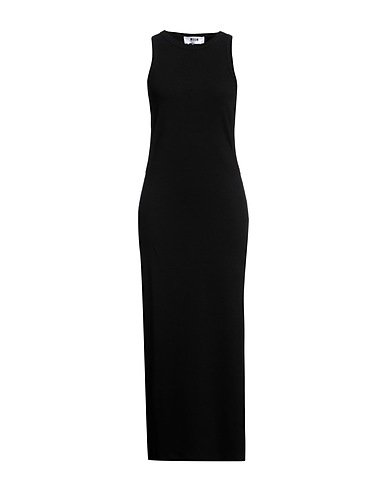 MSGM Long dress Black 95% Cotton, 5% Elastane