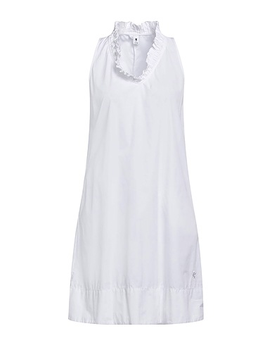 EUROPEAN CULTURE Vestito corto Bianco 100% Cotone