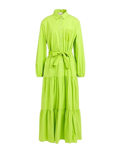 SEMICOUTURE Long dress Lime green 100% Cotton