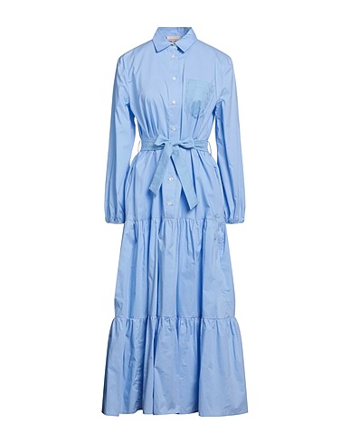 SEMICOUTURE Long dress Light blue 100% Cotton