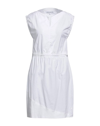 EUROPEAN CULTURE Short dress White 98% Cotton, 2% Elastane
