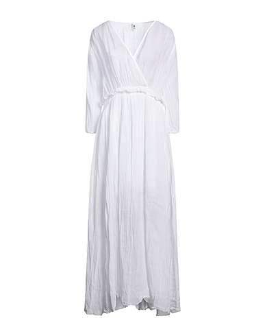EUROPEAN CULTURE Long dress White 75% Ramie, 25% Cotton