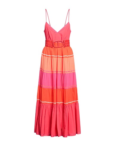 TWINSET Midi dress Coral 100% Cotton