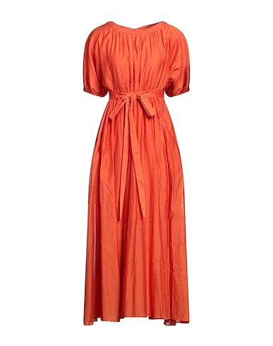 'S MAX MARA Long dress Orange 64% Cotton, 36% Silk