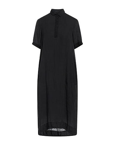 EUROPEAN CULTURE Midi dress Black 58% Ramie, 41% Cotton, 1% Viscose