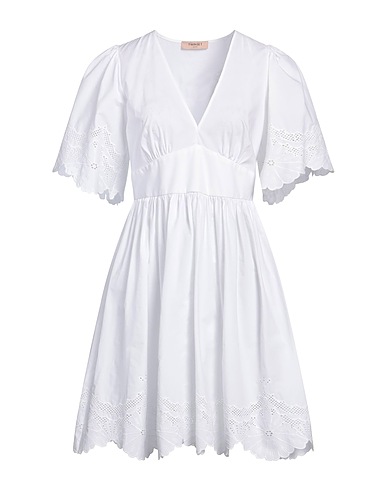 TWINSET Kurzes Kleid Weiß 100% Baumwolle, Polyester