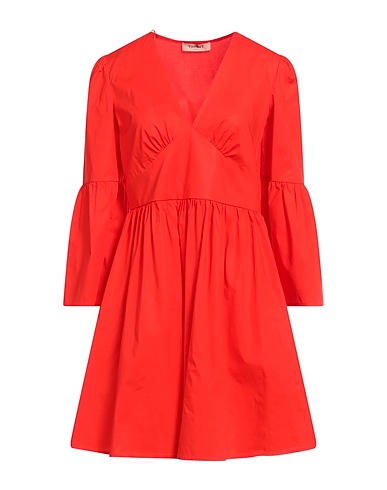TWINSET Minivestido Rojo tomate 96% Algodón, 4% Elastán