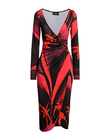 LOUISA BALLOU Midi dress Red 90% Viscose, 10% Elastane