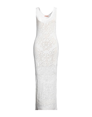 TWINSET Long dress White 65% Viscose, 35% Polyamide