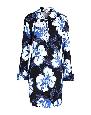 DIANE VON FURSTENBERG Vestito chemisier Nero 87% Viscosa, 10% Nylon, 3% Elastan