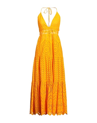 PATRIZIA PEPE Long dress Orange 100% Cotton