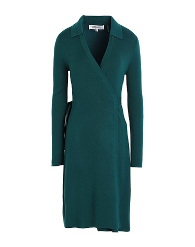 DIANE VON FURSTENBERG Kurzes Kleid Smaragdgrün 39% Viskose, 28% Acryl, 25% Wolle, 8% Polyester
