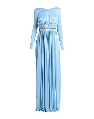 ELISABETTA FRANCHI Long dress RED CARPET Light blue 92% Cupro, 8% Elastane