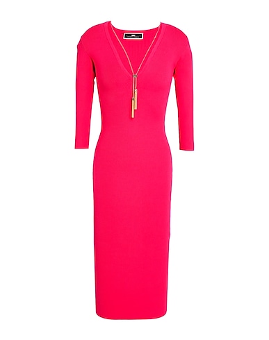 ELISABETTA FRANCHI Midi dress Fuchsia 57% Lyocell, 27% Silk, 16% Polyamide