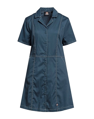 DICKIES Vestito chemisier Blu navy 64% Poliestere, 34% Cotone, 2% Elastan