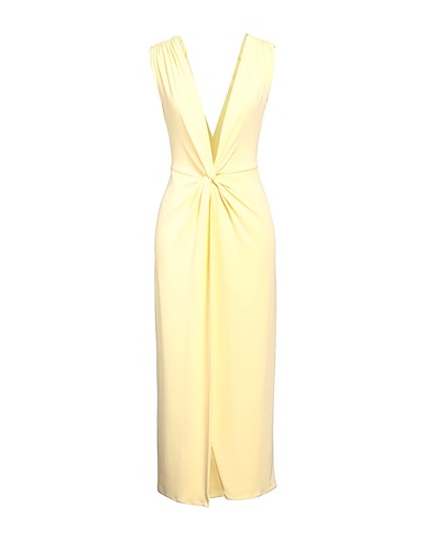 PATRIZIA PEPE Midi dress Pastel yellow 76% Acetate, 19% Polyamide, 5% Elastane