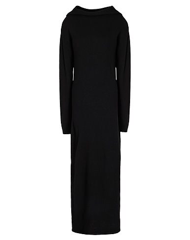 8 by YOOX Long dress Black 45% Recycled polyamide, 30% Organic cotton, 25% Merino Wool