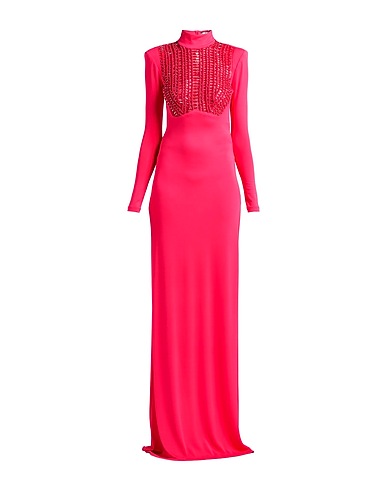 ELISABETTA FRANCHI Elegant dress Fuchsia 95% Viscose, 5% Elastane, Silk, Plastic, Glass