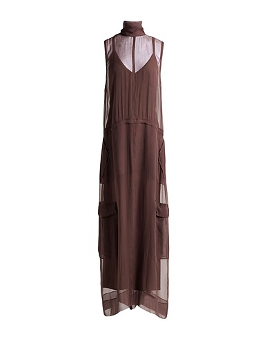 N°21 Vestito in Seta Marrone 100% Seta