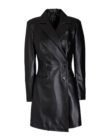 8 by YOOX Blazerkleid LEATHER BLAZER MINI DRESS
 Schwarz 100% Lammleder